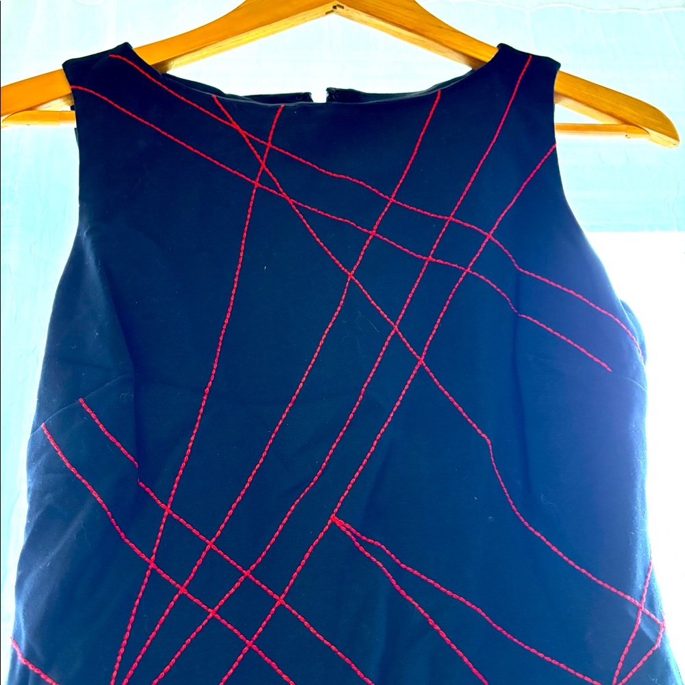 Black and red stitched Cache dress